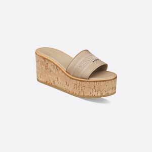 Dior Tan Platform Slides